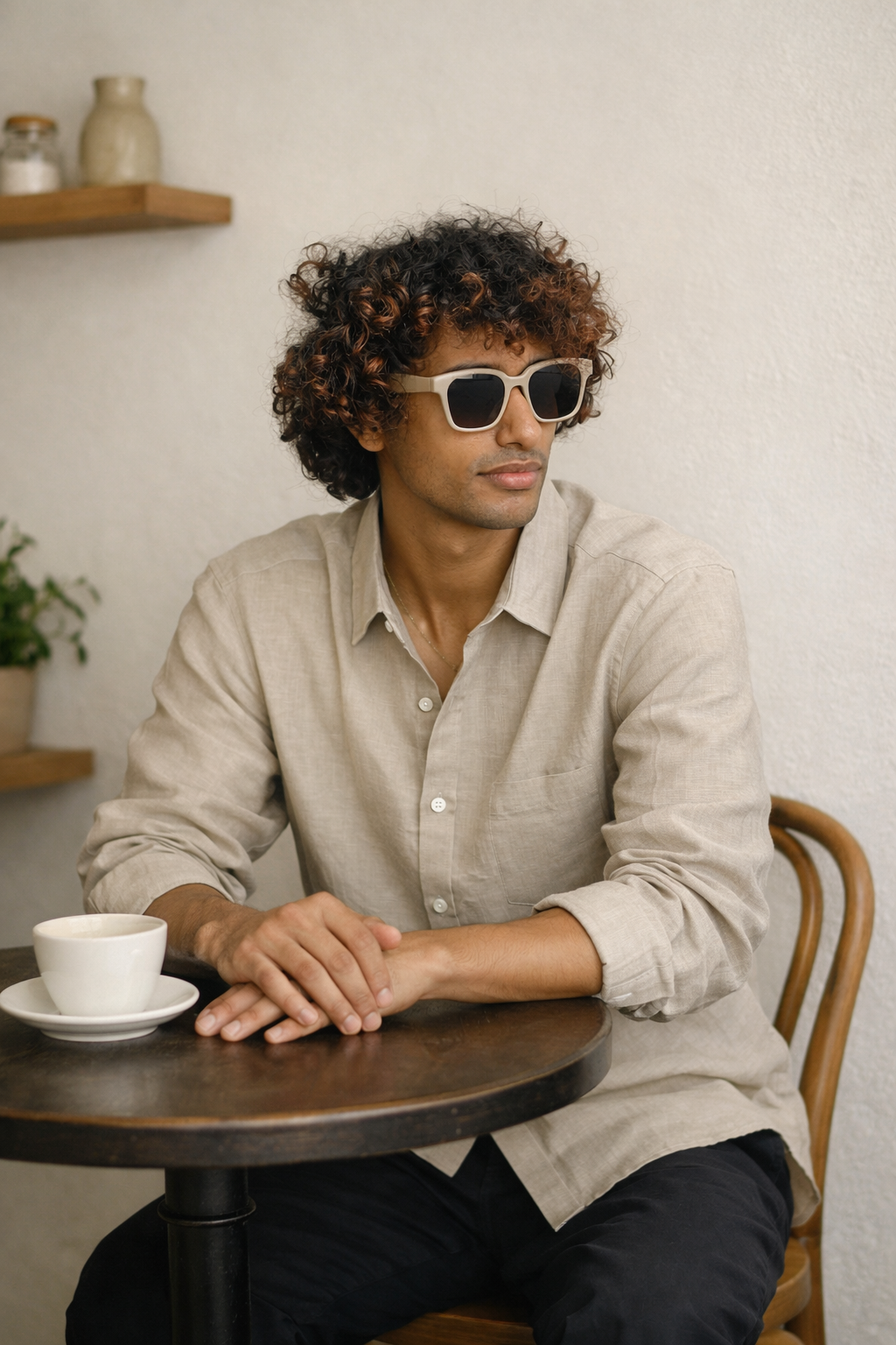 Light Umber Men's Linen Shirt