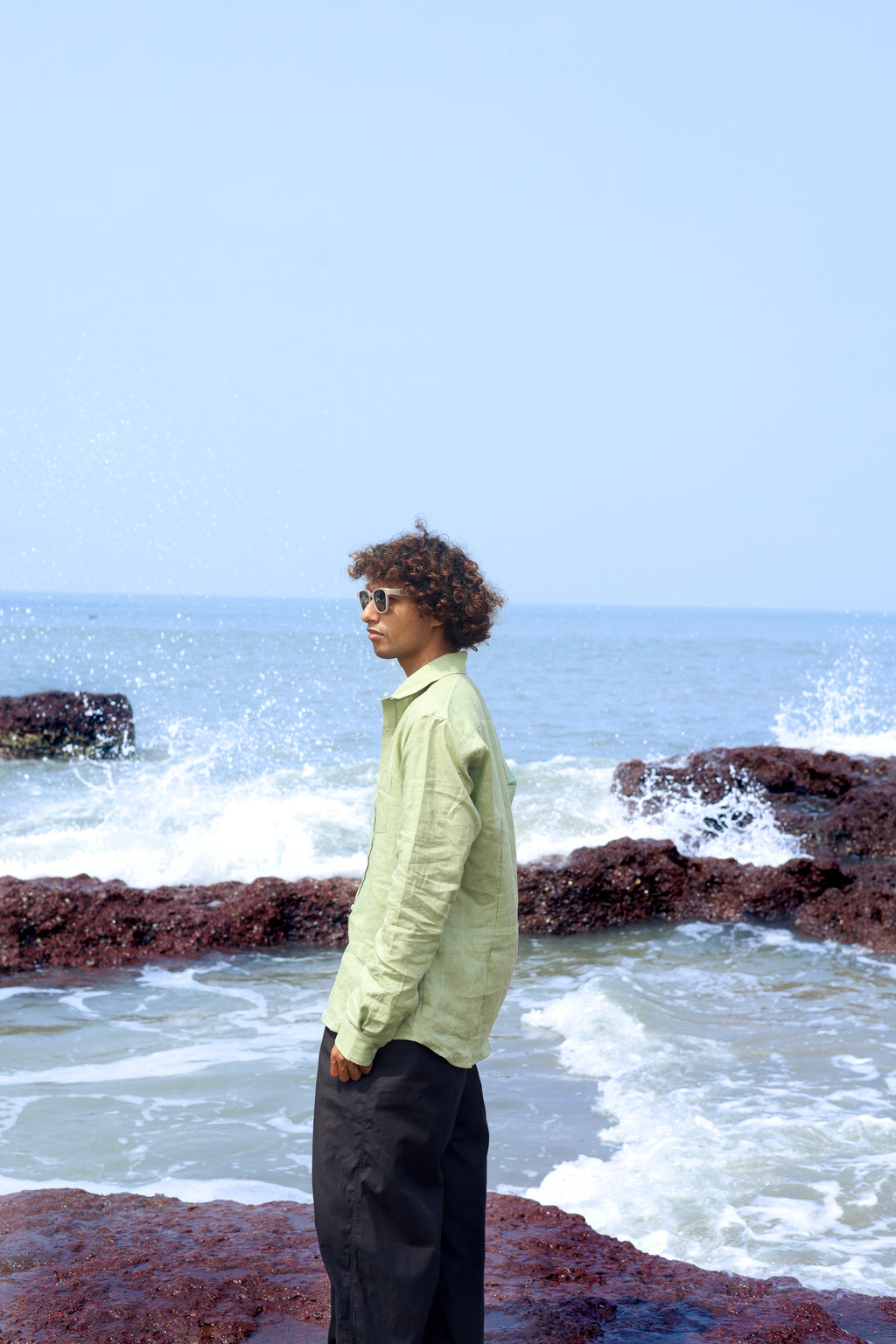 Sage Green Men's Linen Shirt
