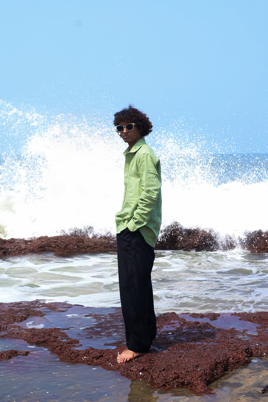 Sage Green Men's Linen Shirt