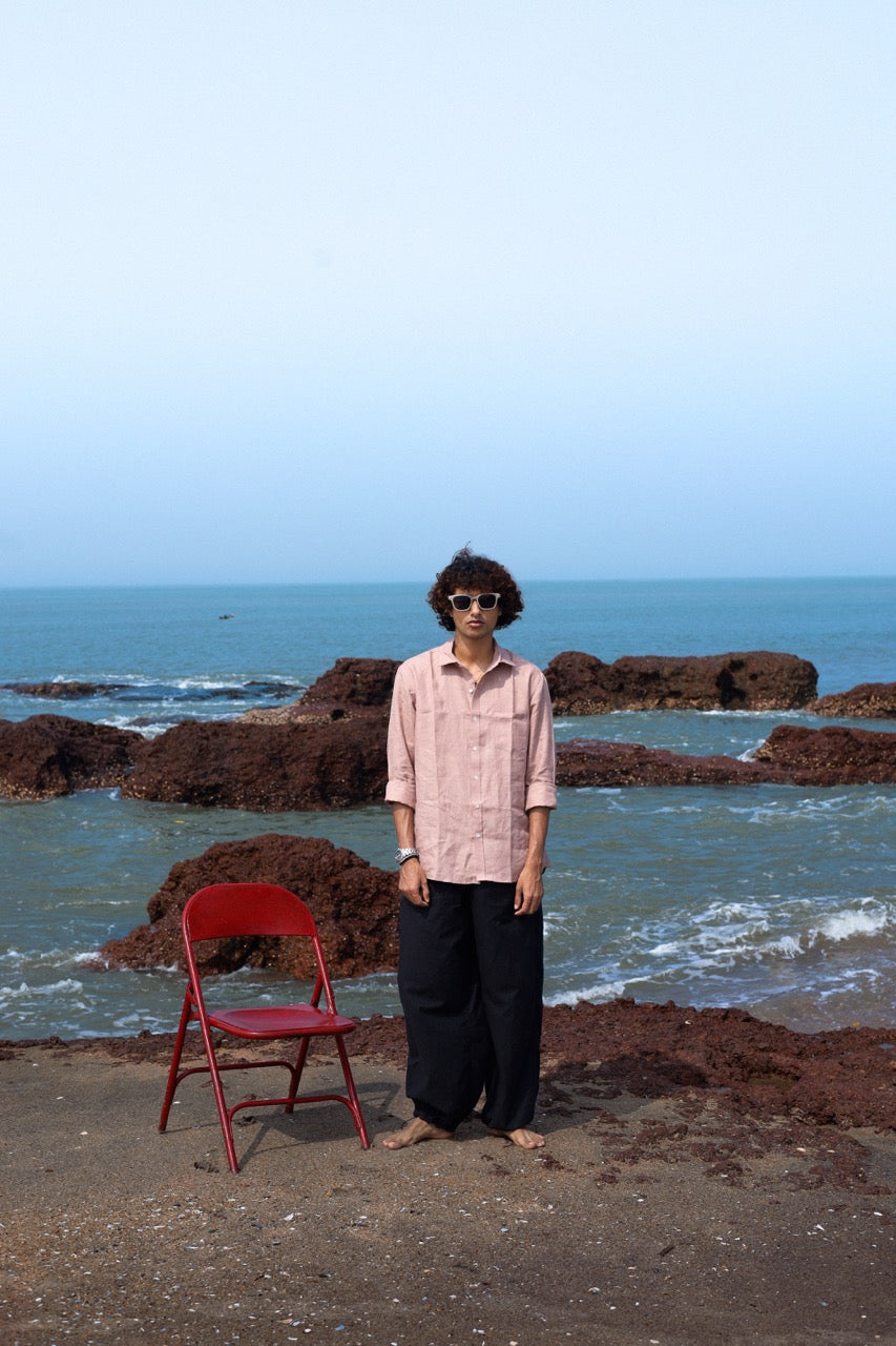 Sandstone Pink Men's Linen Shirt