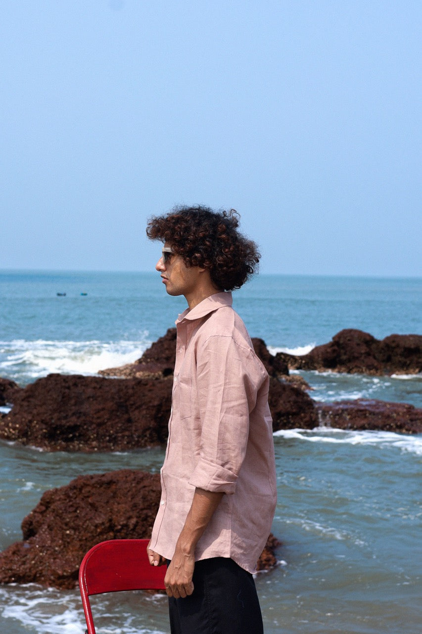 Sandstone Pink Men's Linen Shirt